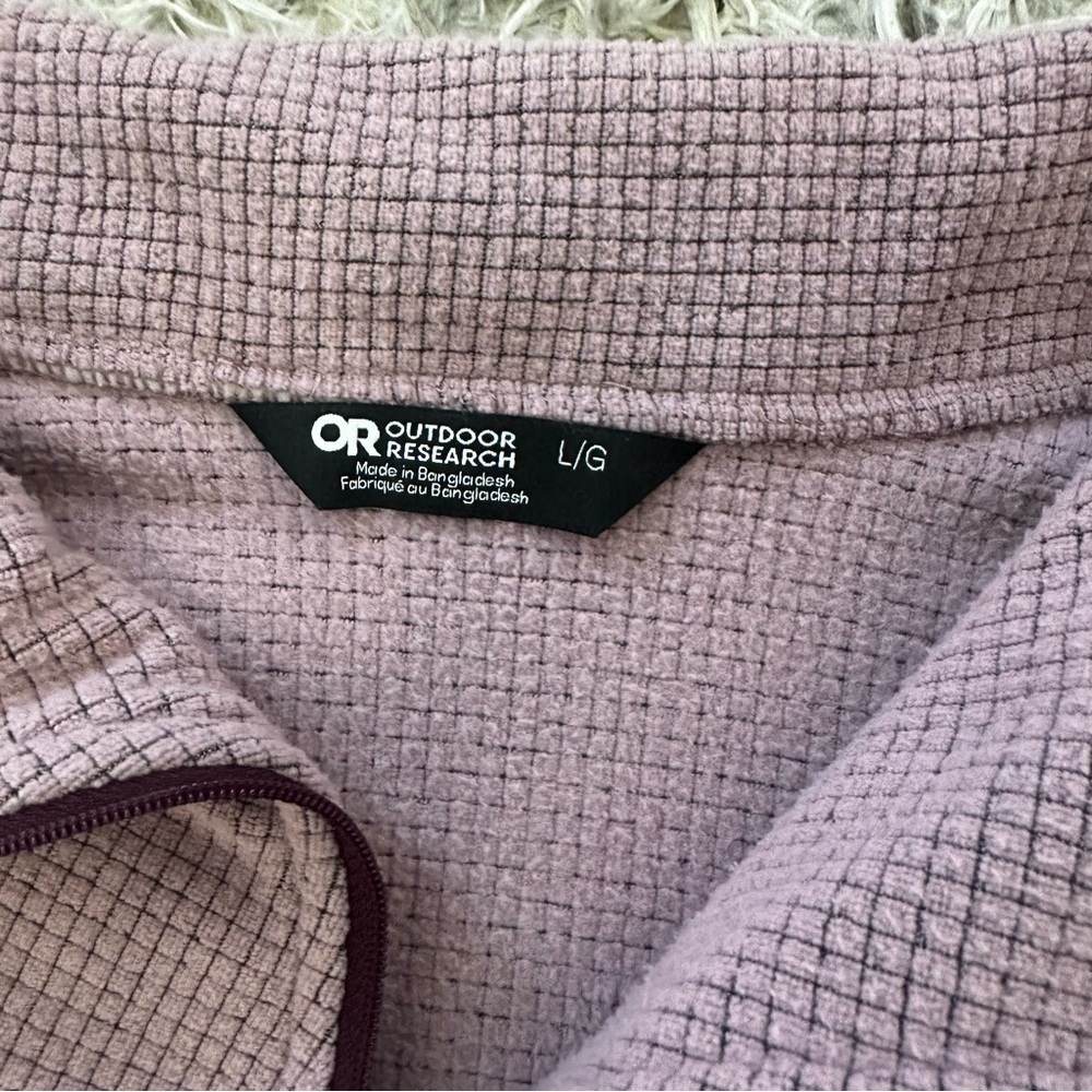 Outdoor Research Trail Mix Quarter Zip Womens L Lavender Fleece Waffle Thermal - Picture 3 of 8